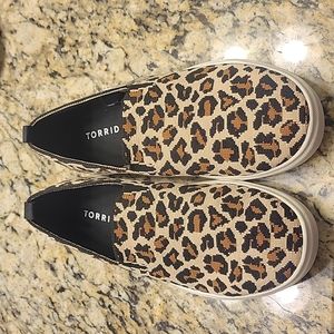 Leopard print slip ons